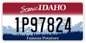 1P97824  license plate in ID