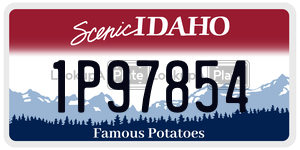 1P97854  license plate in ID