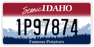 1P97874  license plate in ID