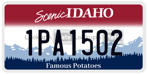 1PA1502  license plate in ID