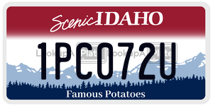 1PC072U  license plate in ID