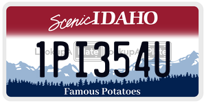 1PI354U  license plate in ID