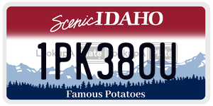 1PK380U  license plate in ID