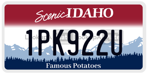 1PK922U  license plate in ID