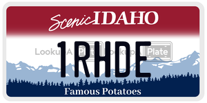 1RHDE  license plate in ID