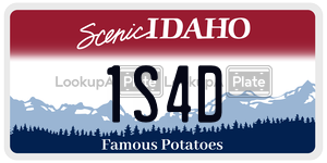 1S4D  license plate in ID