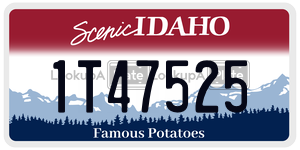 1T47525 license plate in Idaho
