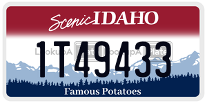 1T49433  license plate in ID