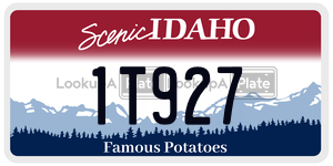 1T927  license plate in ID