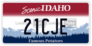 21CJE  license plate in ID