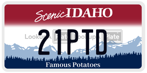 21PTD  license plate in ID