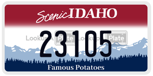 23105  license plate in ID