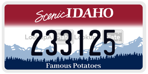 233125  license plate in ID