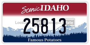25813  license plate in ID