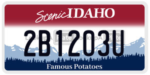2B1203U  license plate in ID