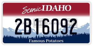 2B16092  license plate in ID