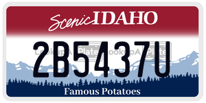 2B5437U  license plate in ID