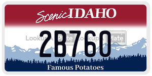 2B760  license plate in ID