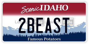 2BEAST  license plate in ID