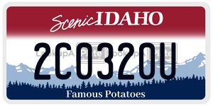 2C0320U  license plate in ID
