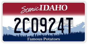 2C0924T  license plate in ID