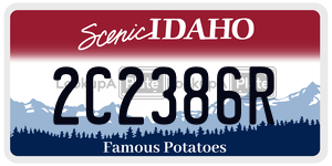 2C2386R  license plate in ID