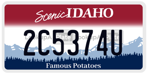 2C5374U  license plate in ID