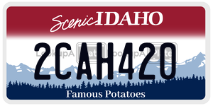 2CAH420  license plate in ID
