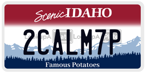 2CALM7P  license plate in ID