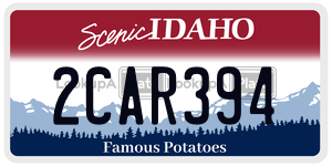 2CAR394  license plate in ID