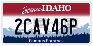 2CAV46P  license plate in ID