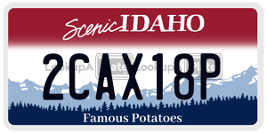 2CAX18P  license plate in ID