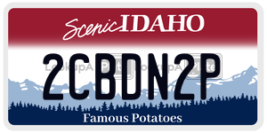 2CBDN2P  license plate in ID