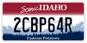 2CBP64R  license plate in ID