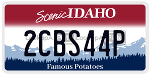 2CBS44P  license plate in ID