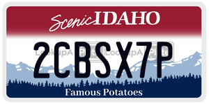 2CBSX7P  license plate in ID