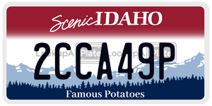2CCA49P  license plate in ID