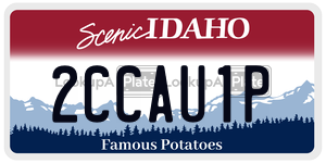 2CCAU1P  license plate in ID