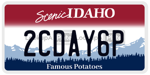 2CDAY6P  license plate in ID