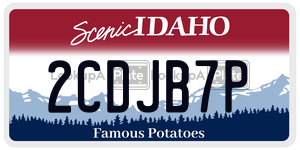2CDJB7P  license plate in ID
