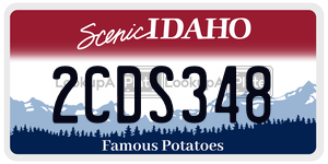2CDS348  license plate in ID