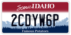 2CDYW6P  license plate in ID