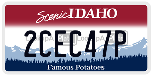 2CEC47P license plate in Idaho