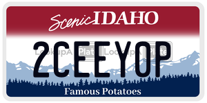 2CEEY0P license plate in Idaho