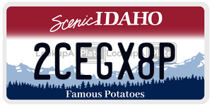 2CEGX8P  license plate in ID
