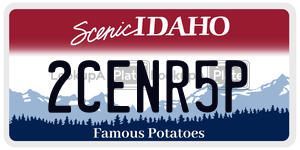 2CENR5P license plate in Idaho