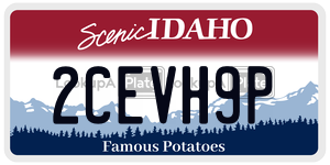 2CEVH9P  license plate in ID