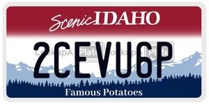 2CEVU6P  license plate in ID
