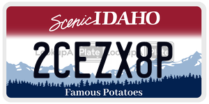2CEZX8P  license plate in ID