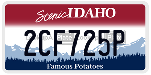 2CF725P license plate in Idaho